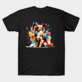 Russian Toy Dog in Colorful Abstract Splash Art T-Shirt